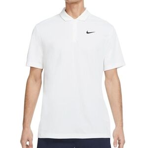 Nike White Polo Shirt with Black Swoosh
